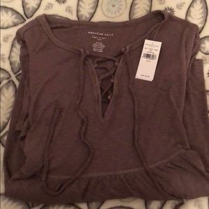 Lace up babydoll tee